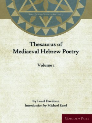 cover image of Thesaurus of Mediaeval Hebrew Poetry